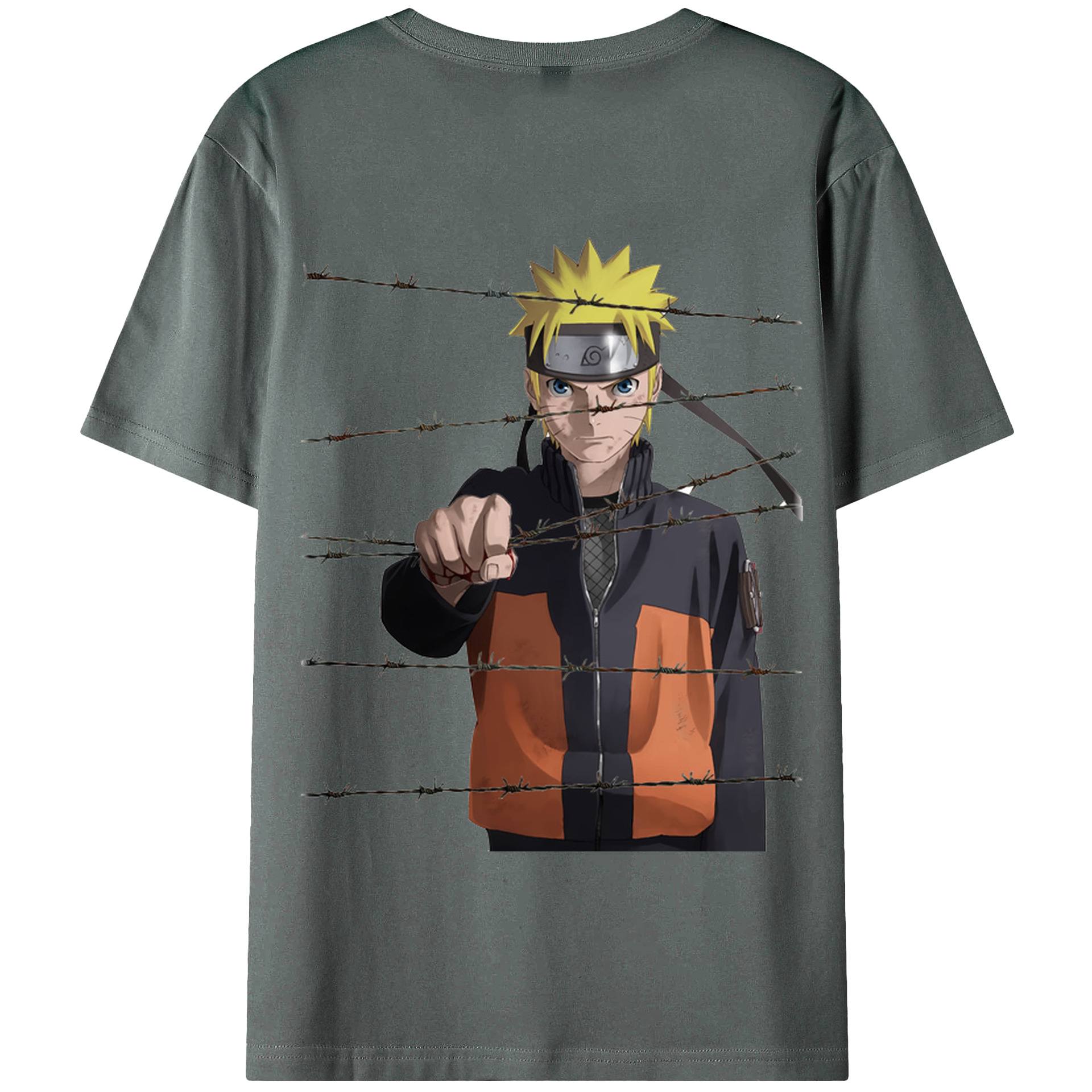 （画像用） NARUTO -ナルト- うずまき ナルト Uzumaki Naruto 綿100％半袖Tシャツ（背面プリント）